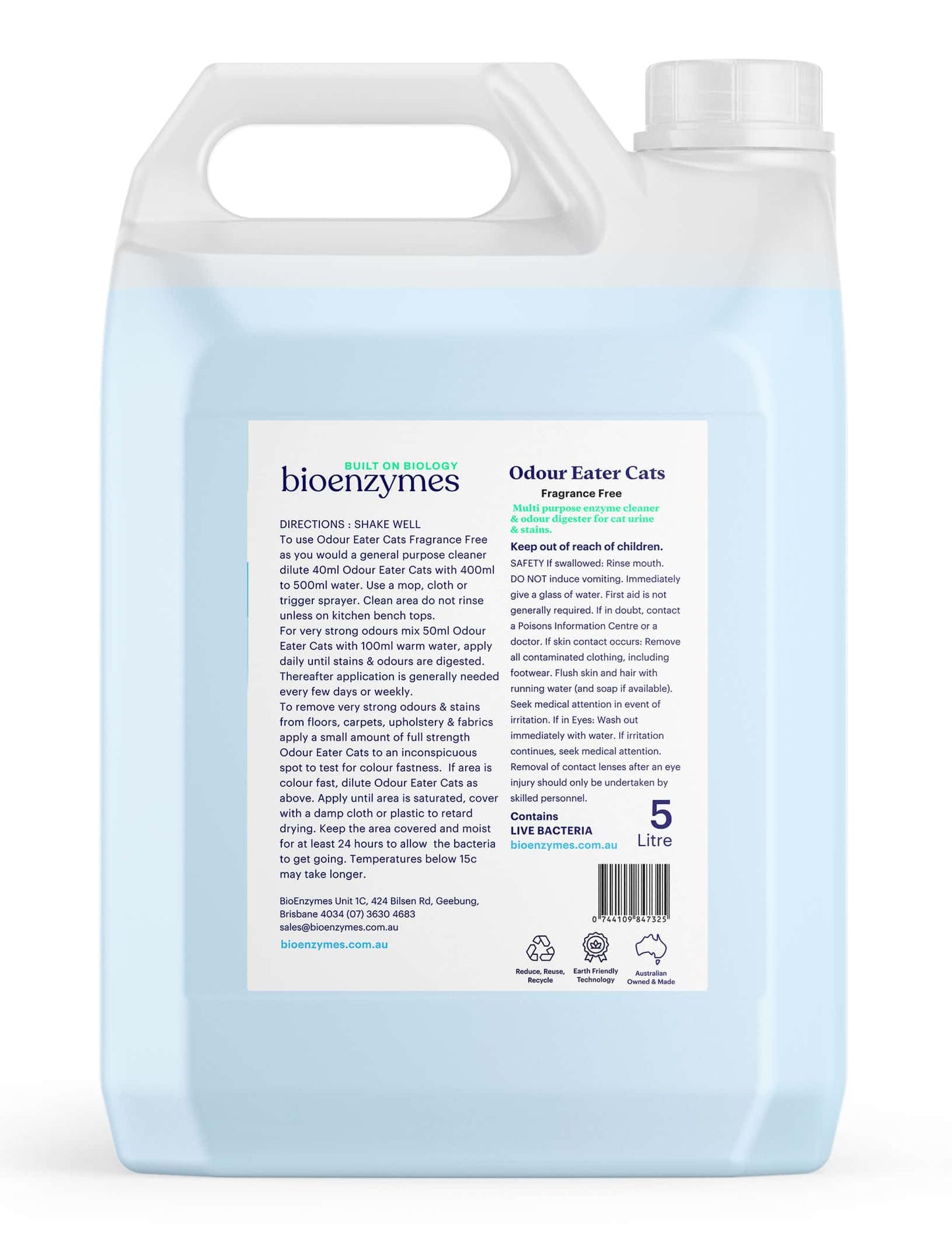 Bioenzymes Odour Eater Cats Stain & Odour Eliminator FRAGRANCE-FREE