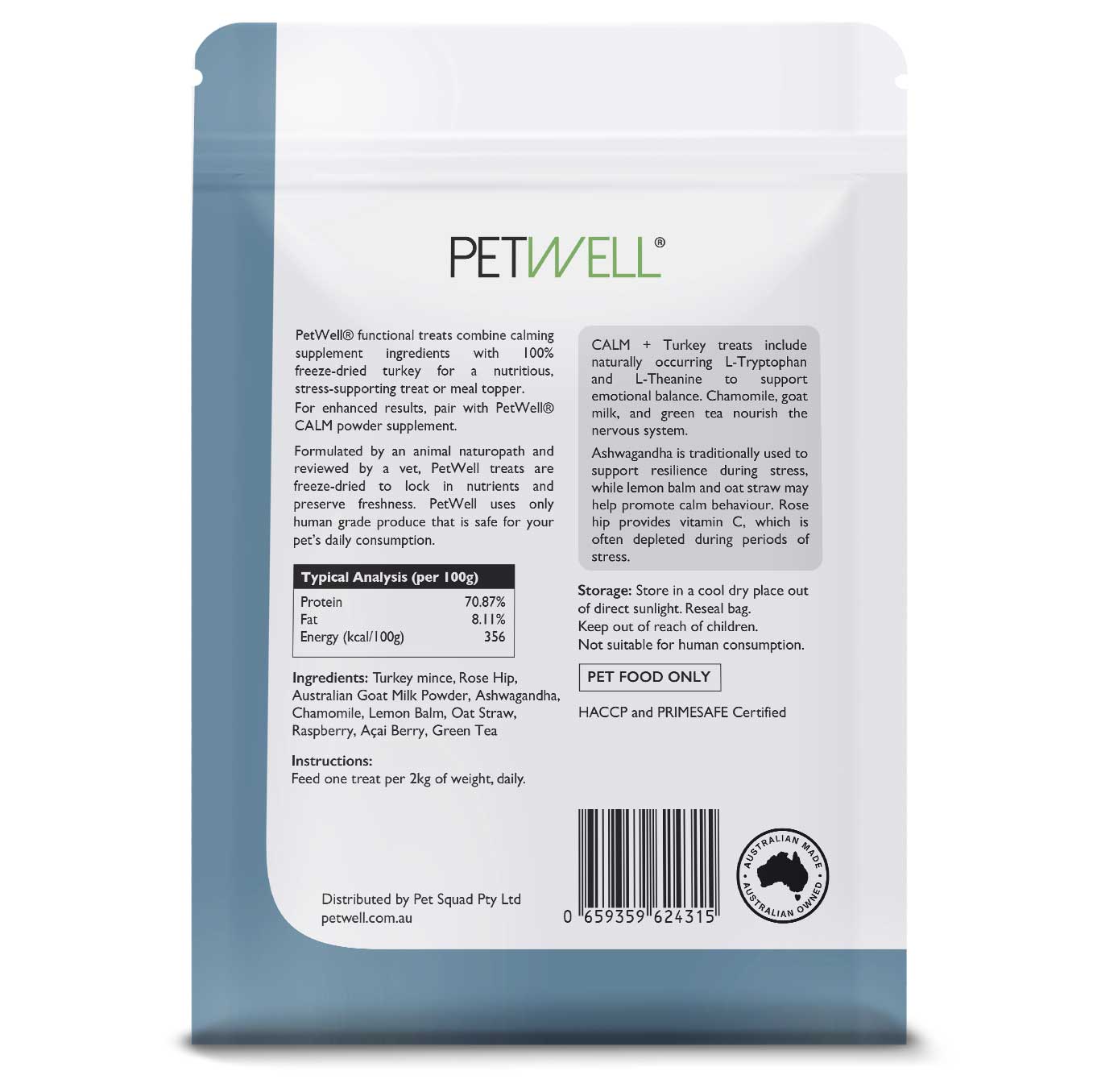 CALM + Turkey Raw Freeze Dried Functional TREAT