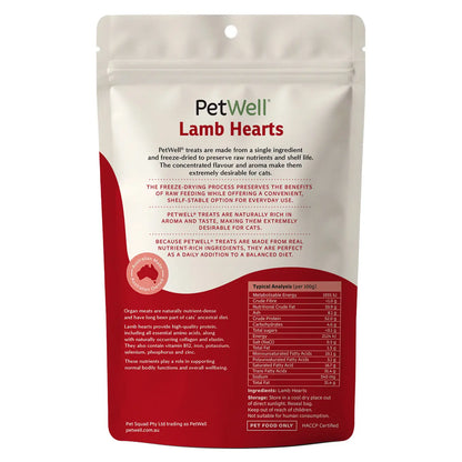 PetWell Freeze Dried Lamb Hearts for CATS