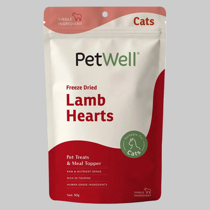 PetWell Freeze Dried Lamb Hearts for CATS