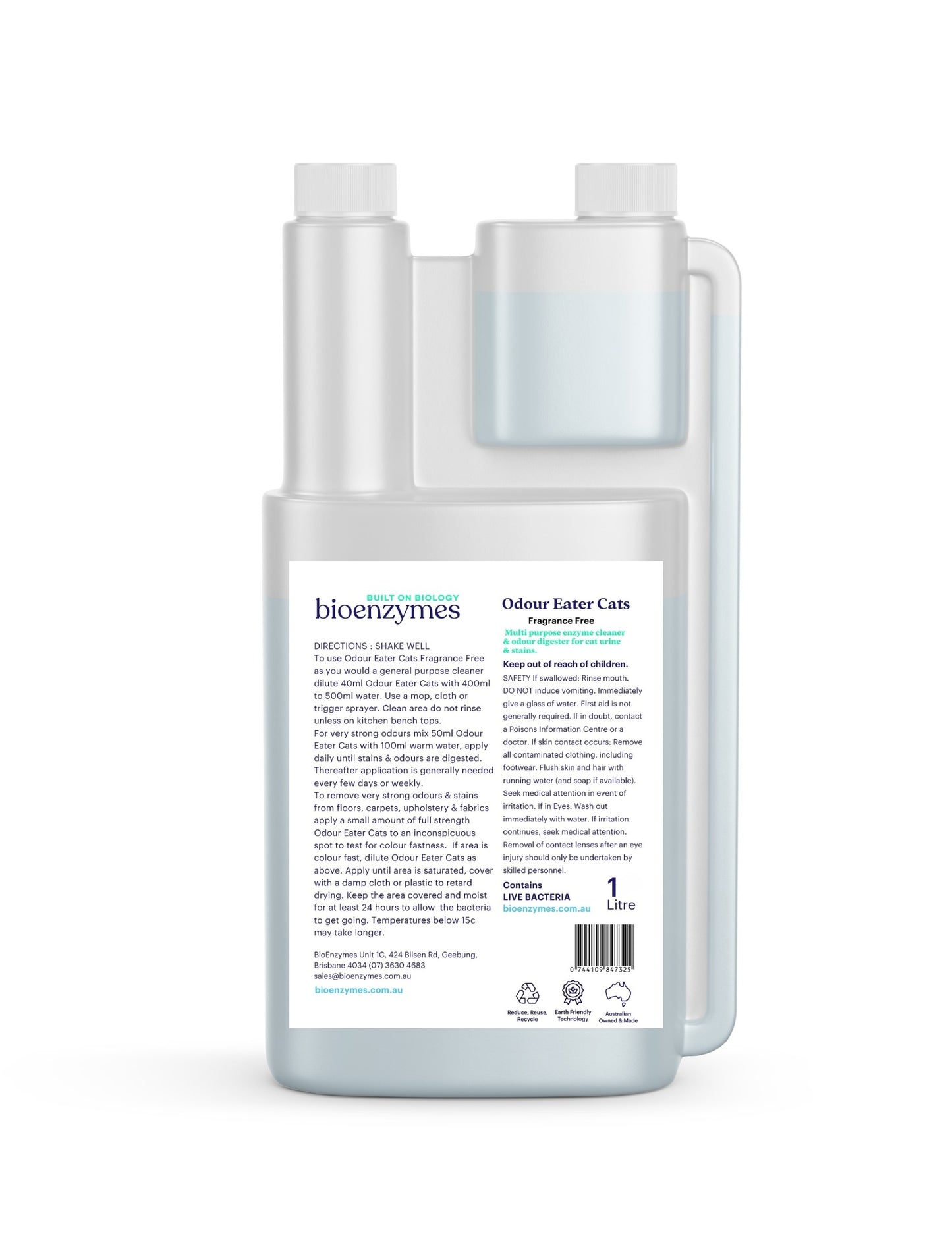 Bioenzymes Odour Eater Cats Stain & Odour Eliminator FRAGRANCE-FREE