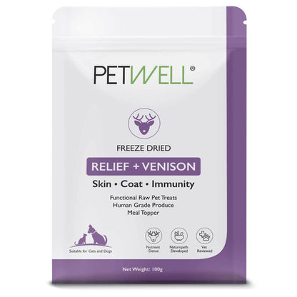RELIEF + Venison RAW Freeze Dried TREATS