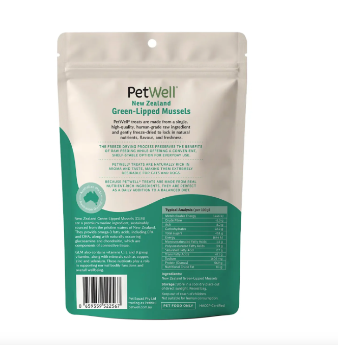 Freeze-Dried NZ Green Lipped Mussels TREATS