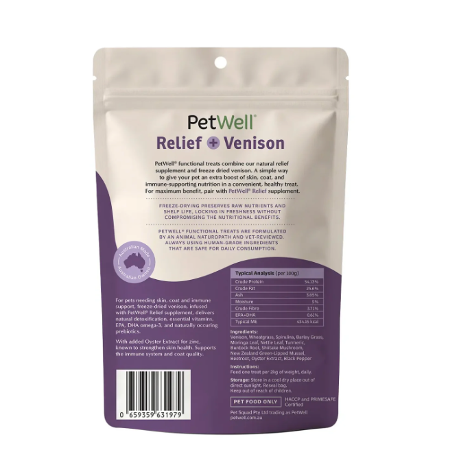 RELIEF + Venison RAW Freeze Dried TREATS